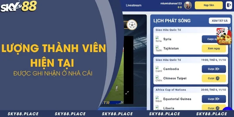 Lý do người chơi chọn nhà cái Sky88 làm điểm đến cá cược 3 Lượng thành viên hiện tại được ghi nhận ở nhà cái